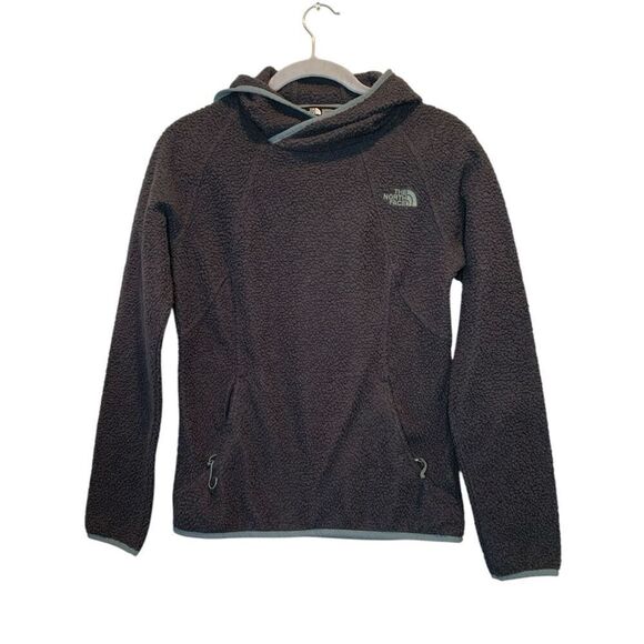The North Face Jackets & Blazers - The North Face Womens Fuzzy Hoodie Sz Small Gray Zipped Pockets Long Sleeve Pull
